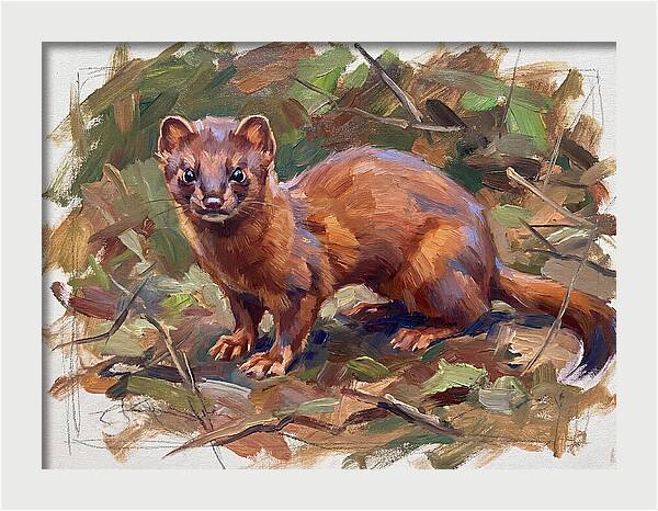 Weasel Among Leaves