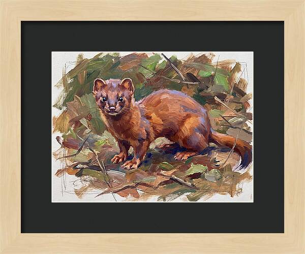 Weasel Among Leaves