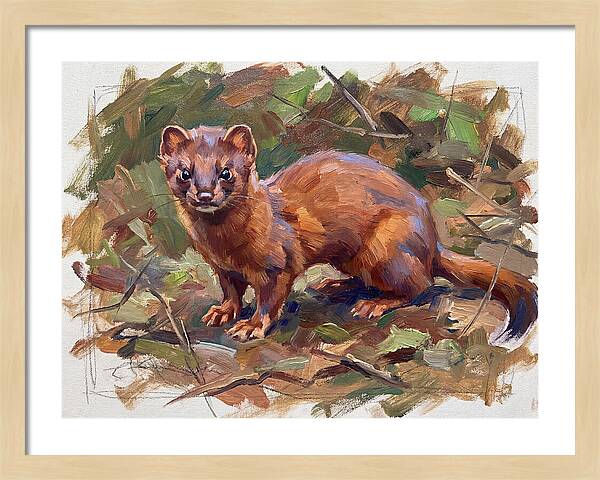 Weasel Among Leaves