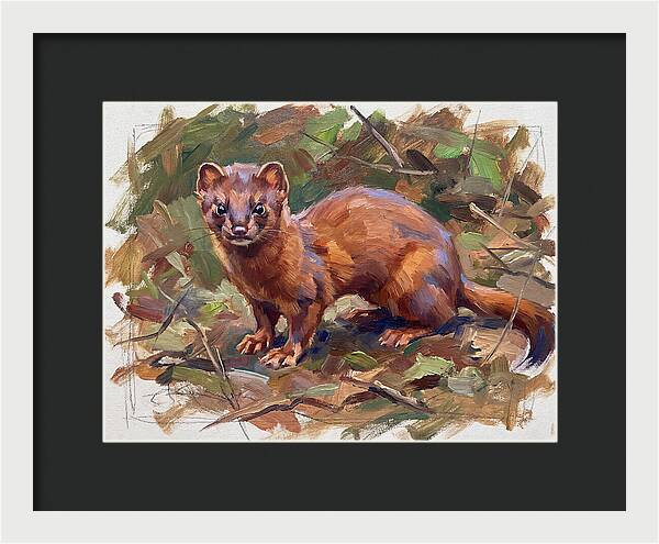 Weasel Among Leaves