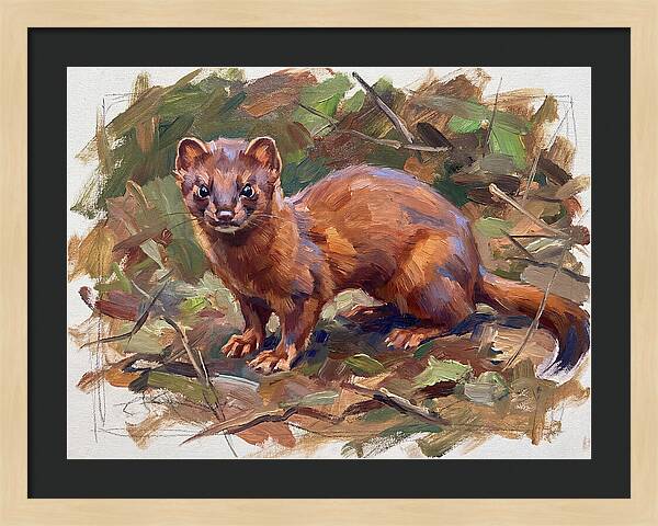 Weasel Among Leaves