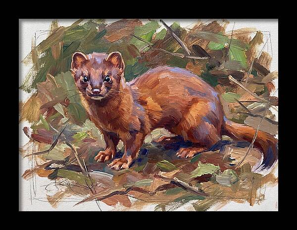 Weasel Among Leaves