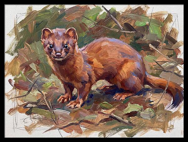 Weasel Among Leaves