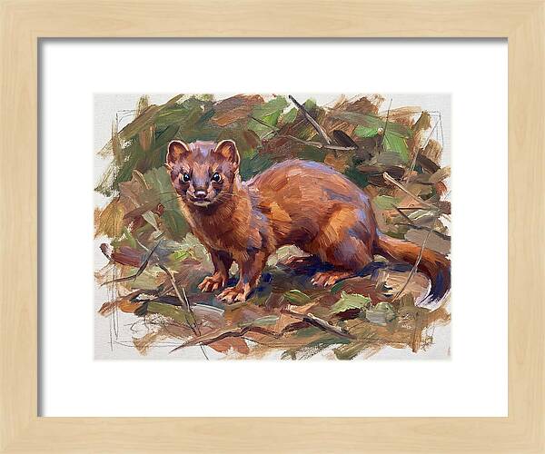 Weasel Among Leaves