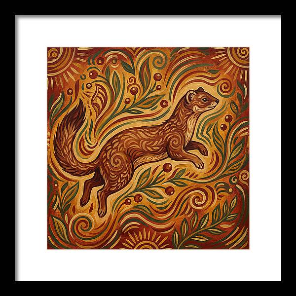 Weasel Among Vibrant Foliage