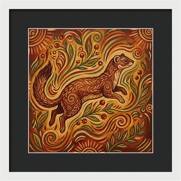 Weasel Among Vibrant Foliage
