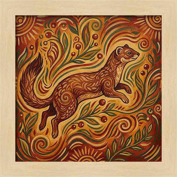 Weasel Among Vibrant Foliage