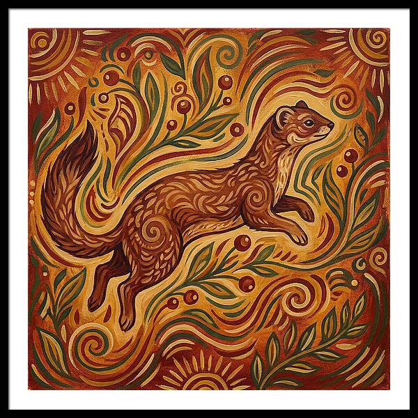 Weasel Among Vibrant Foliage