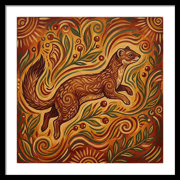 Weasel Among Vibrant Foliage