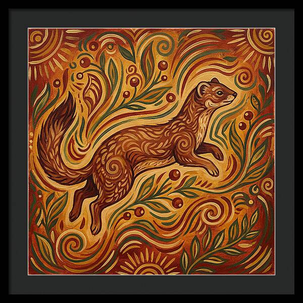 Weasel Among Vibrant Foliage