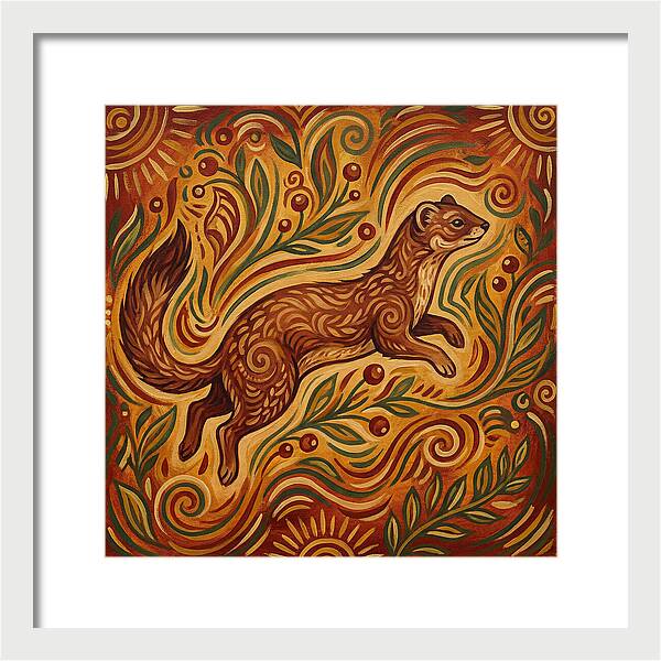 Weasel Among Vibrant Foliage