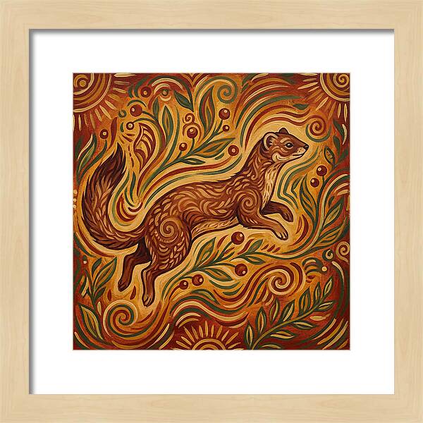 Weasel Among Vibrant Foliage