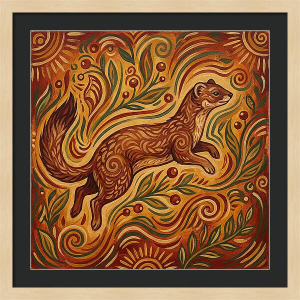 Weasel Among Vibrant Foliage