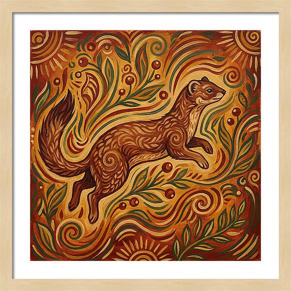 Weasel Among Vibrant Foliage