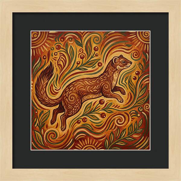 Weasel Among Vibrant Foliage