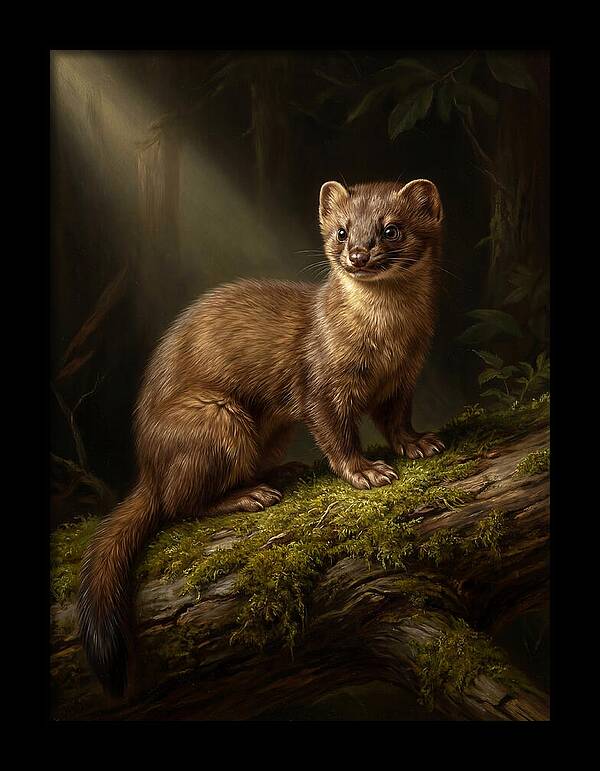 Weasel In The Forest Light