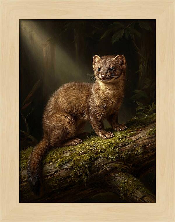 Weasel In The Forest Light