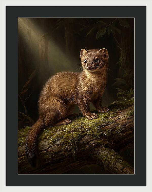 Weasel In The Forest Light