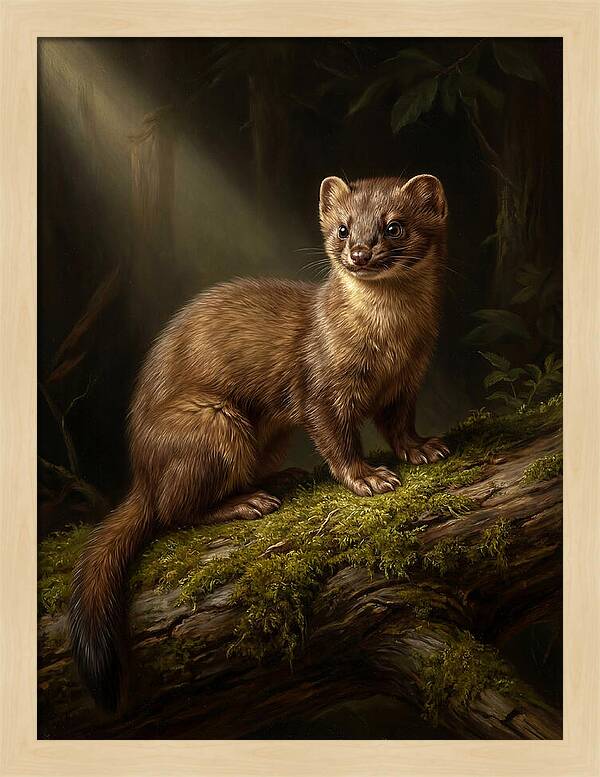 Weasel In The Forest Light