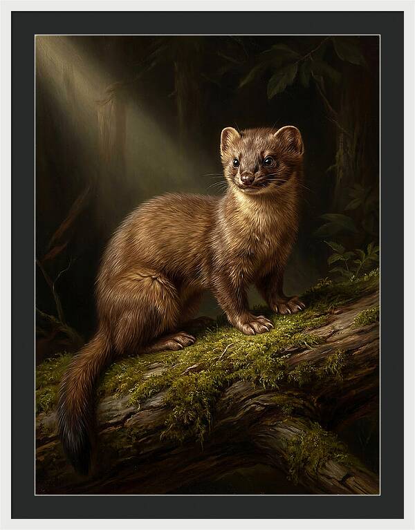 Weasel In The Forest Light
