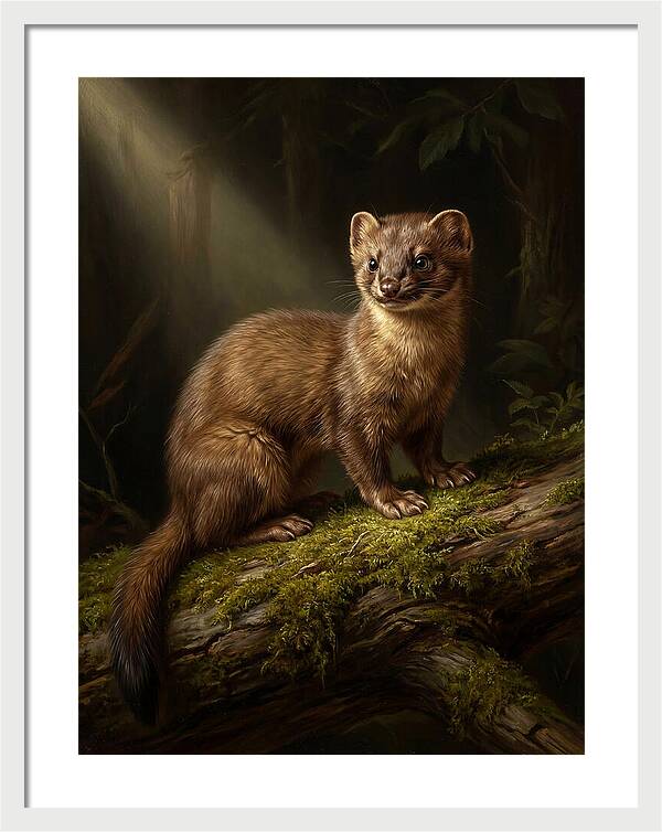 Weasel In The Forest Light