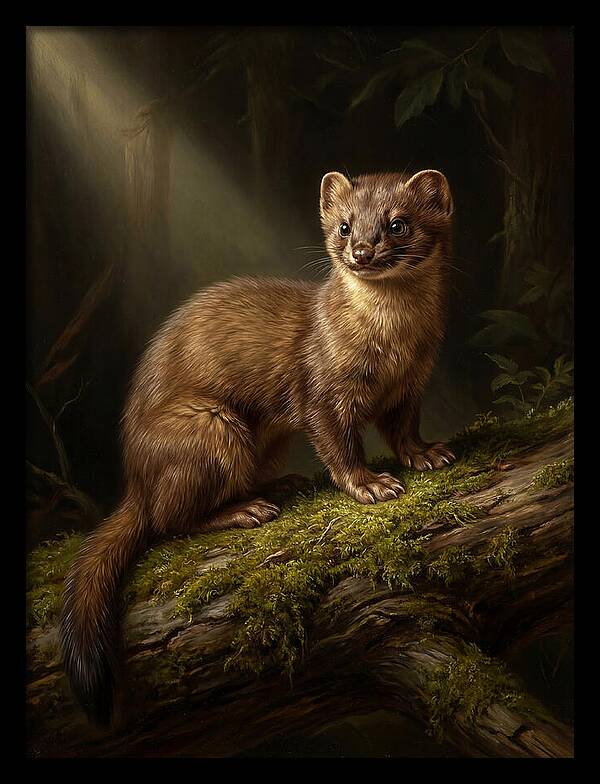 Weasel In The Forest Light