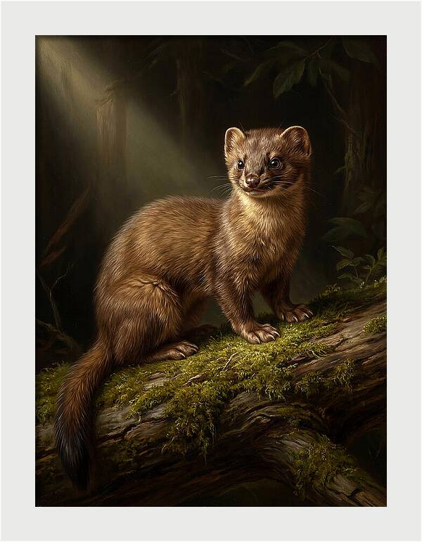 Weasel In The Forest Light