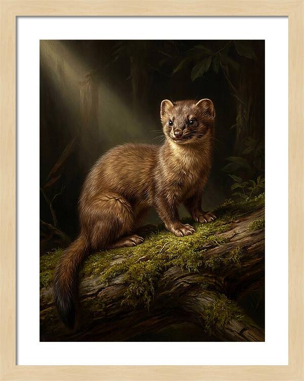 Weasel In The Forest Light