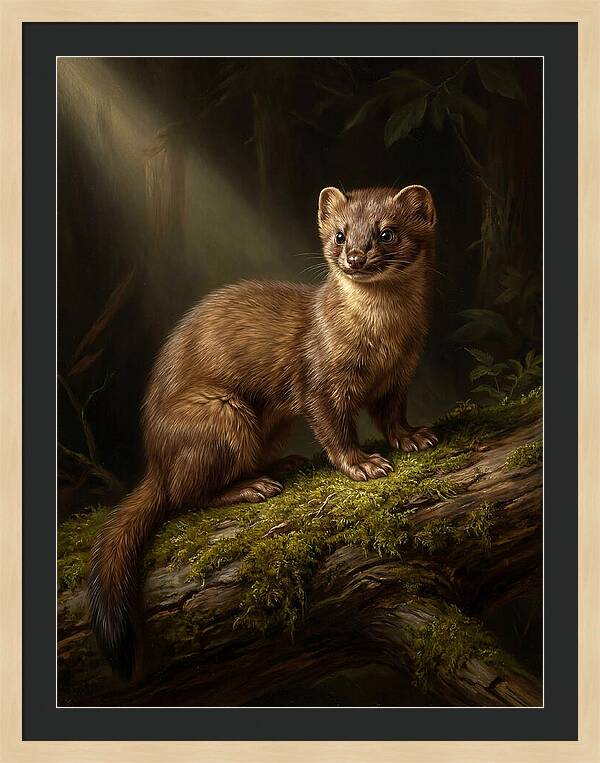 Weasel In The Forest Light