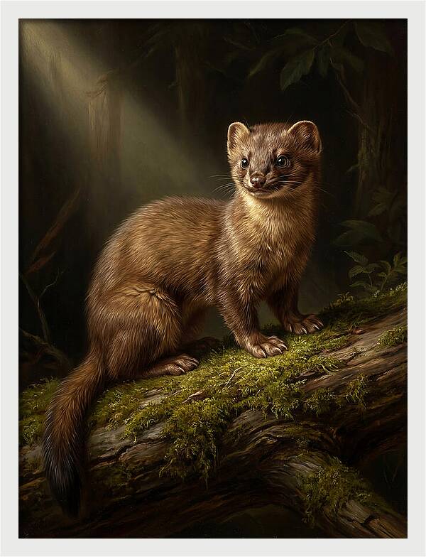 Weasel In The Forest Light