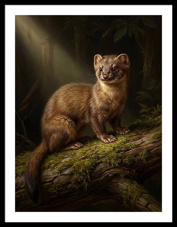 Weasel In The Forest Light