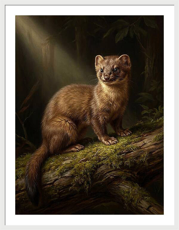 Weasel In The Forest Light