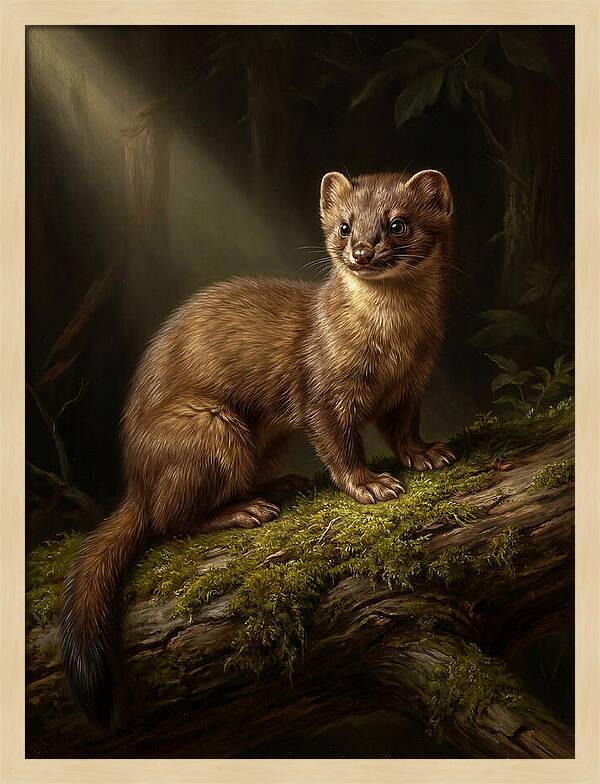 Weasel In The Forest Light