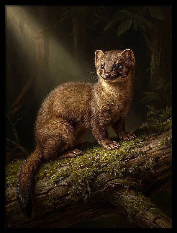 Weasel In The Forest Light