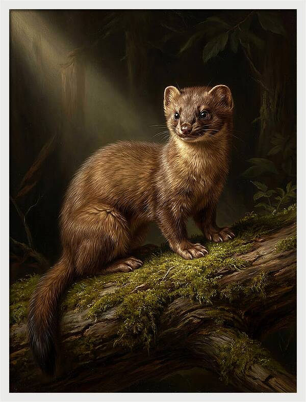 Weasel In The Forest Light