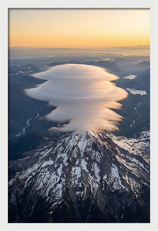 Weather Lenticular Clouds Over Mountain