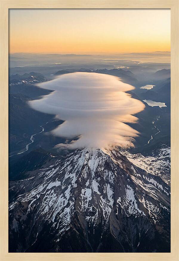 Weather Lenticular Clouds Over Mountain