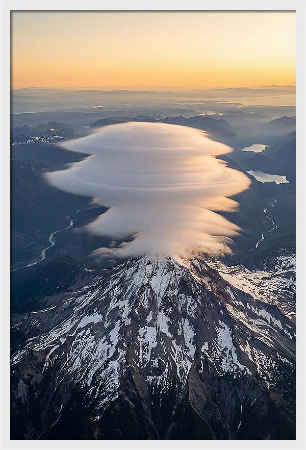 Weather Lenticular Clouds Over Mountain