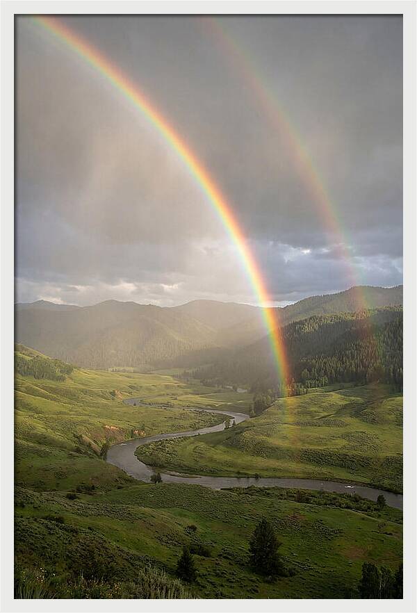 Weather Rainbow Over Valley