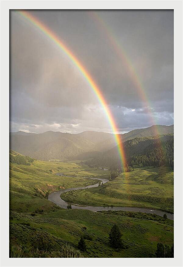 Weather Rainbow Over Valley