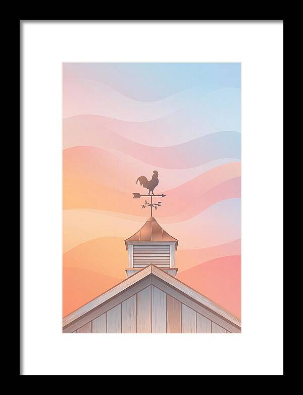 Weather Vane Rooster At Dusk