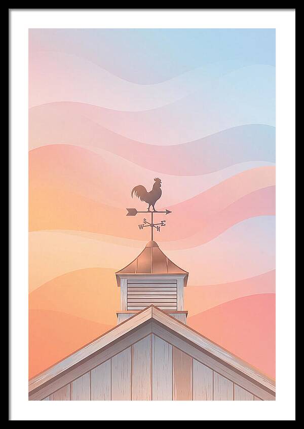Weather Vane Rooster At Dusk