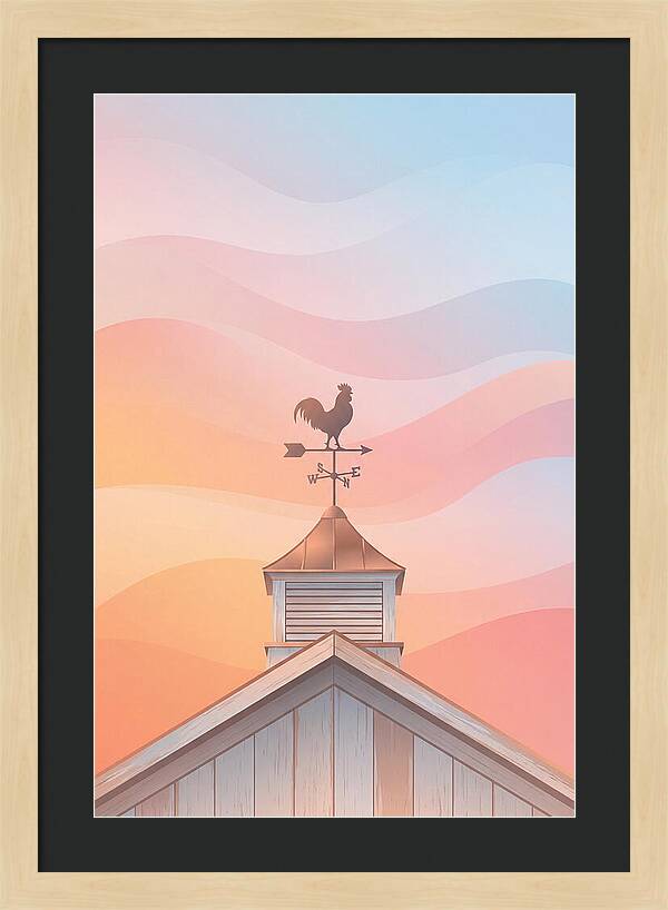 Weather Vane Rooster At Dusk