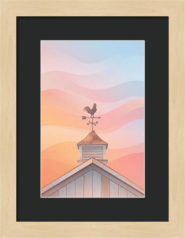 Weather Vane Rooster At Dusk