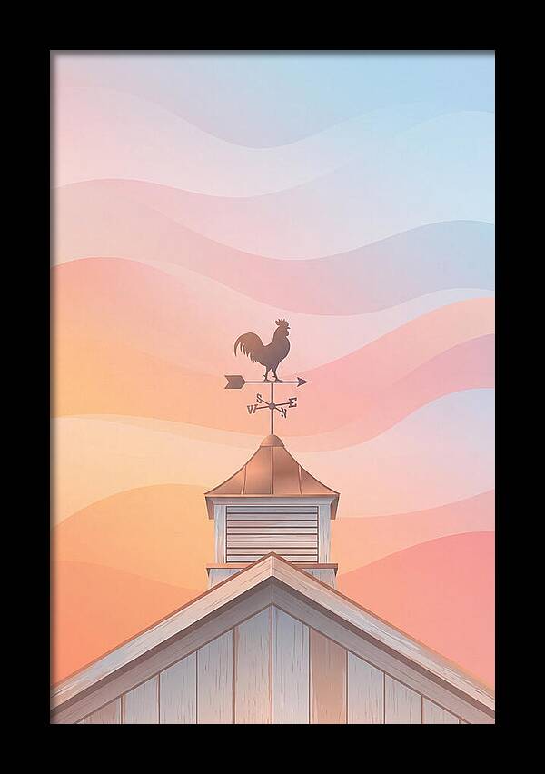 Weather Vane Rooster At Dusk