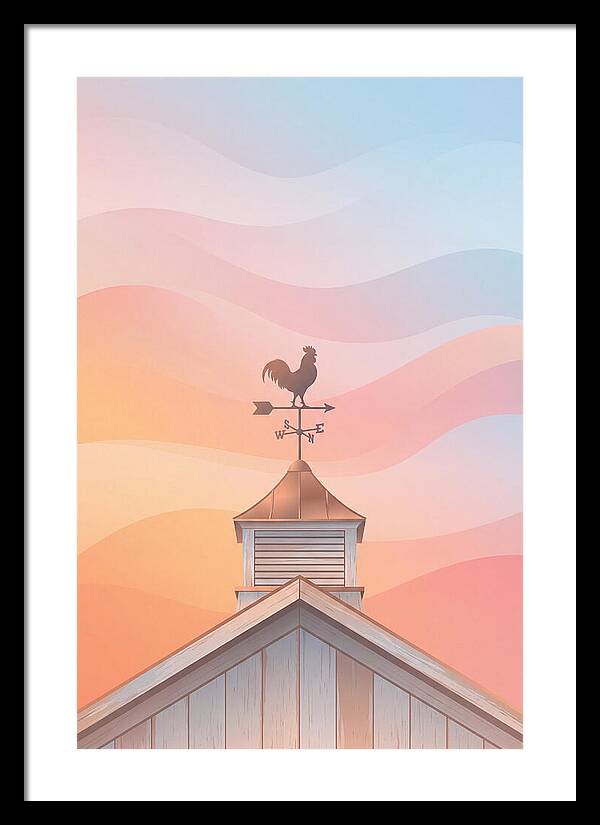 Weather Vane Rooster At Dusk