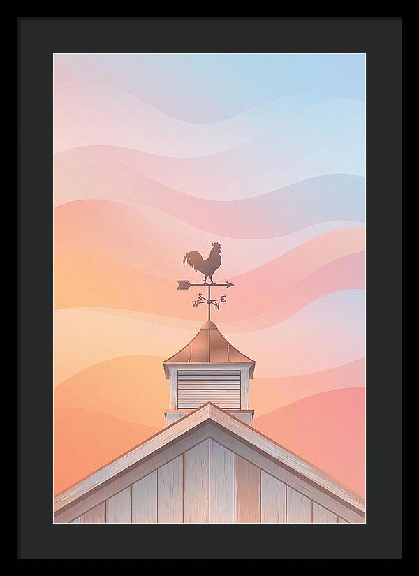 Weather Vane Rooster At Dusk