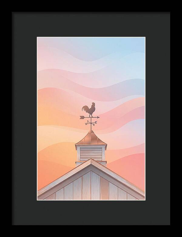 Weather Vane Rooster At Dusk