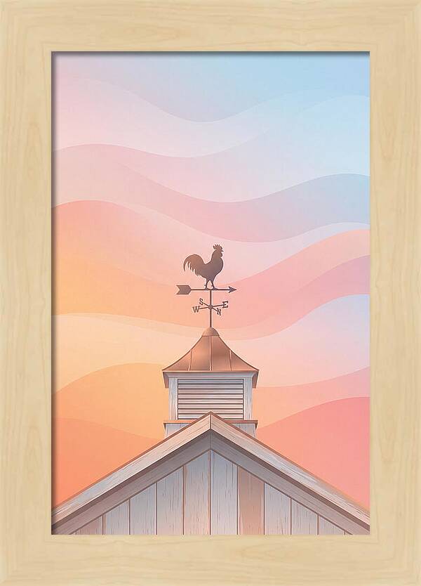 Weather Vane Rooster At Dusk