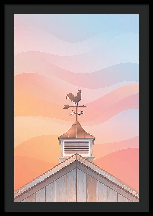 Weather Vane Rooster At Dusk